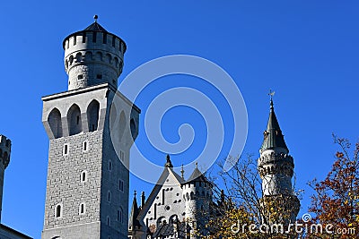 Neuschwanstein Castle in autumn, Bavaria, Germany.. Stock Photo