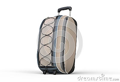 Neutral brown travel baggage suitcase Stock Photo
