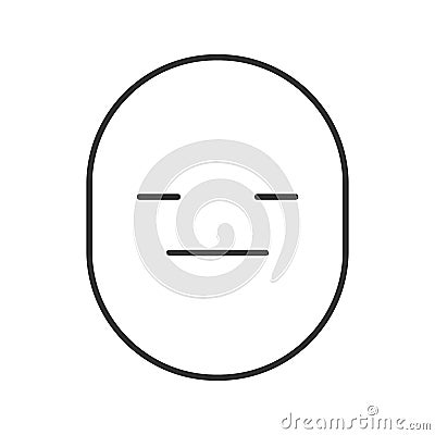 Neutral face linear icon Vector Illustration