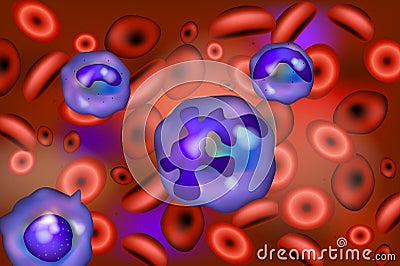 Neutrophil cell in blood Vector Illustration