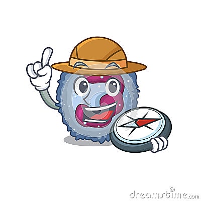 Neutrophil cell stylized Explorer having a compass Vector Illustration