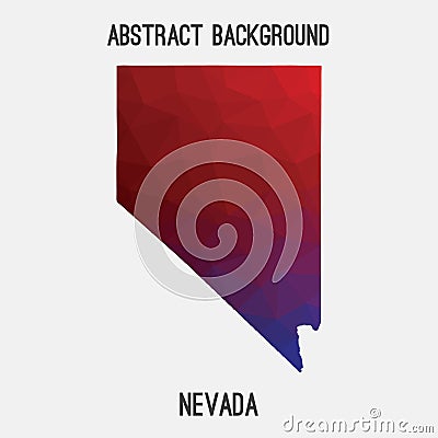 Nevada map in geometric polygonal,mosaic style. Vector Illustration