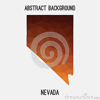 Nevada map in geometric polygonal,mosaic style. Vector Illustration