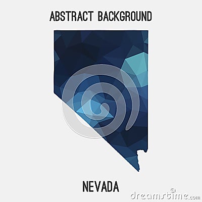 Nevada map in geometric polygonal,mosaic style. Vector Illustration