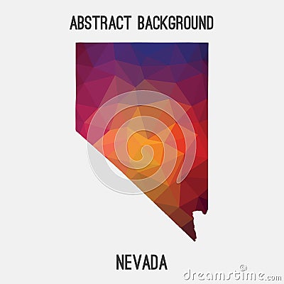 Nevada map in geometric polygonal,mosaic style. Cartoon Illustration