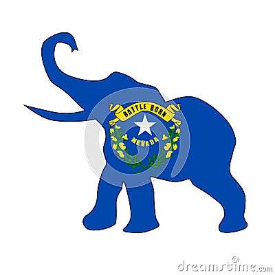 Nevada Republican Elephant Flag Vector Illustration