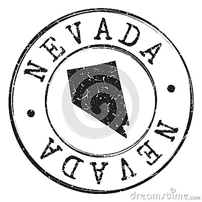 Nevada Silhouette Map Postal Passport. Stamp Round Vector Icon Seal Badge Illustration. Vector Illustration
