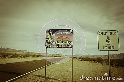 Nevada State Sign Editorial Stock Photo