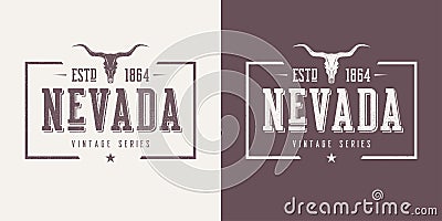 Nevada state textured vintage vector t-shirt and apparel design, typography, print, logo, poster. Vector Illustration