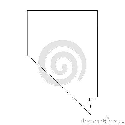 Nevada, state of USA - solid black outline map of country area. Simple flat vector illustration Vector Illustration