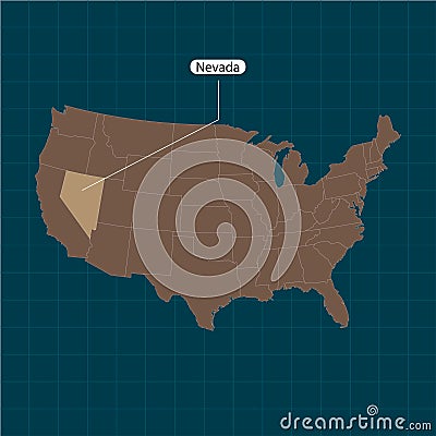 Nevada. States of America territory on dark background. Separate state. Vector illustration Vector Illustration