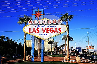 Nevada,Welcome to Never Sleep city Las Vegas Editorial Stock Photo