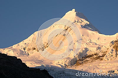 Nevado Tocllaraju in the Cordillera Blanca Stock Photo