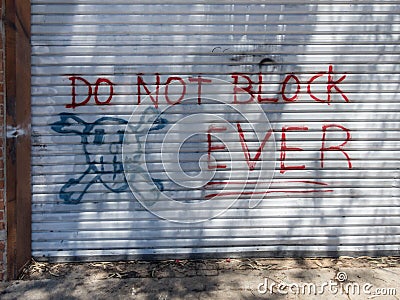 Never ever block the door Stock Photo