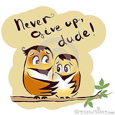 Never give up birds Stock Photo