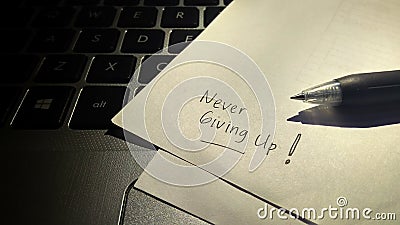 Never Giving Up, Mood Booster Stock Photo