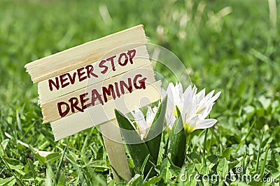 Never stop dreaming Stock Photo