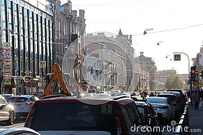 Nevsky Avenue . Saints Petersburg .Russia Editorial Stock Photo