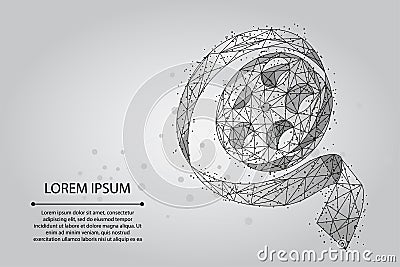 Abstract mash line and point movie film reel. Low poly vector Vector Illustration