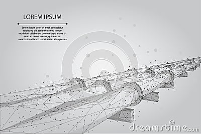 Abstract mash line and point Oil pipeline. Petroleum fuel industry transportation line connection dots Vector Illustration