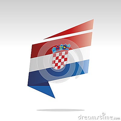 New abstract Croatia flag origami logo icon button label vector Stock Photo