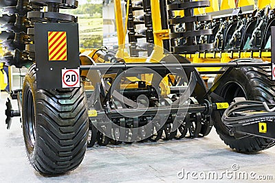 New agricultural machinery at the exhibition Editorial Stock Photo