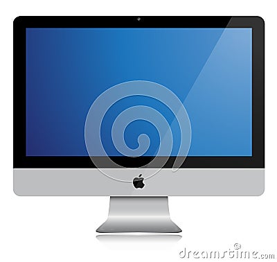 New apple imac - blue screen Vector Illustration