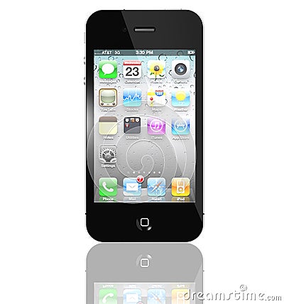 New Apple iPhone 4S with icons inside Editorial Stock Photo