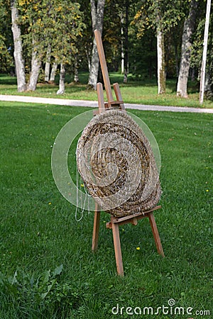 New Archery target in summer city park Stock Photo