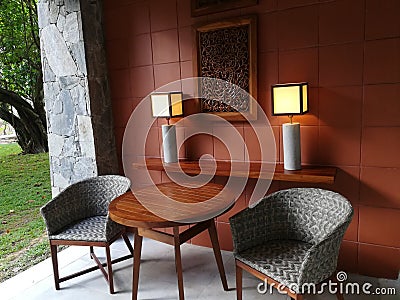 New architec design with chair and table Stock Photo