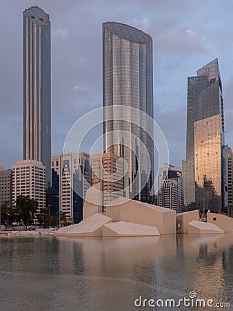 New Architechural art at Al Hosn Fort against Sheikh Rashid Tower, Abu Dhabi, UAE Editorial Stock Photo