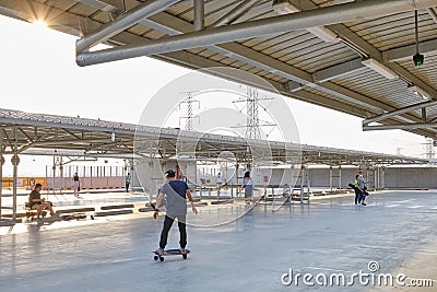 The new area opening for skateboard at IKEA, Mega Bangna shopping mall. Editorial Stock Photo