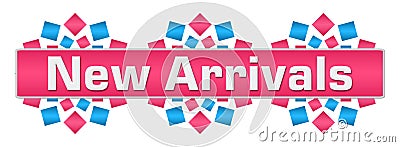 New Arrivals Pink Blue Circular Blue Bar Stock Photo