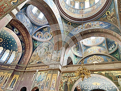 New Athos monastery. Abkhazia. Interiors Stock Photo