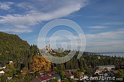 View of the New Athos Monastery in Abkhazia Stock Photo