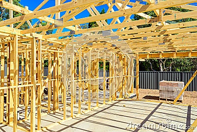 New Australian house construction site Stock Photo