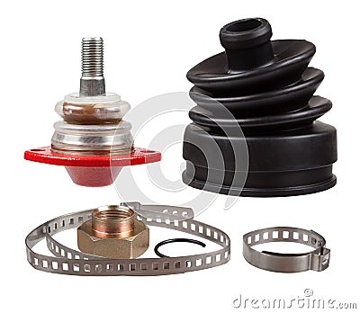 New auto parts for cars. Collage Stock Photo