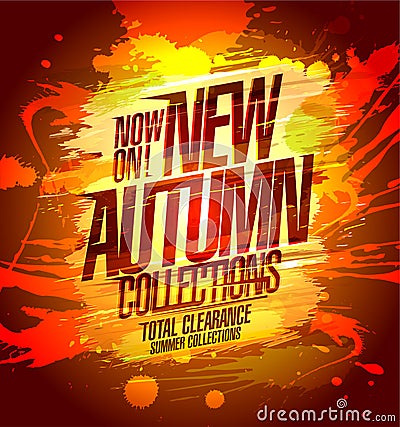 New autumn collections, vector banner design template Vector Illustration