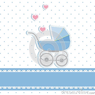 New baby boy shower invitation card Vector Illustration