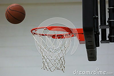 New basketball hoop at kids sports center Stock Photo