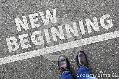 New beginning beginnings old life future past goals success decision change Stock Photo