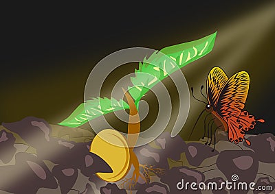 New beginning Cartoon Illustration