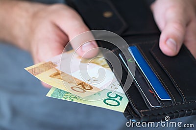 New belarusian roubles in the wallet Stock Photo
