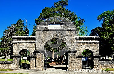 New Bern, NC: Weeping Gate at Cedar Grove Cemetery Editorial Stock Photo