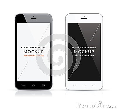 New black and white modern smartphone mockup vector illustration Vector Illustration