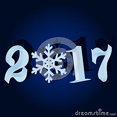 New 2017. Blue Christmas background Vector Illustration