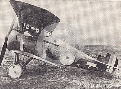 Vintage 1930s black and white photo of the Sopwith Snipe. Editorial Stock Photo