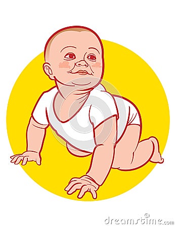 New Born Baby Vector Illustration