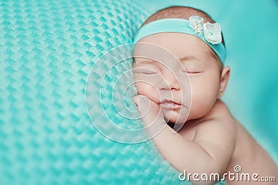 New born baby asleep Stock Photo