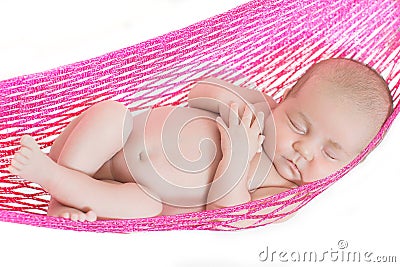 New born baby asleep Stock Photo